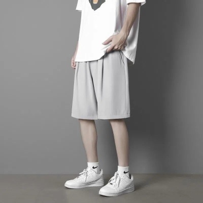 短裤男士夏季冰丝薄款外穿速干宽松篮球裤子五分休闲运动裤衩速干