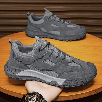 跨境男鞋户外休闲运动鞋网面透气轻便户外登山鞋男士劳保工作鞋