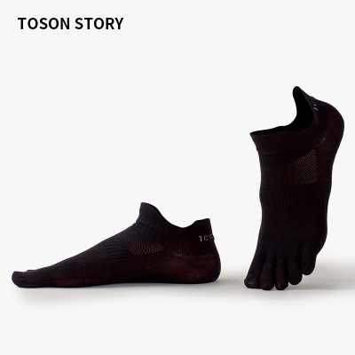 五指袜夏季薄款透气护跟船袜男士网眼户外运动五趾速干短筒分趾袜