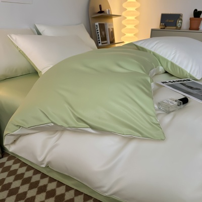 冰丝四件套学生宿舍床单夏季床笠轻奢简约被套高档床品2m被罩代发