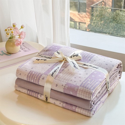 A类全棉双层纱四件套2025新款纯棉被套床单碎花床上用品四季通用