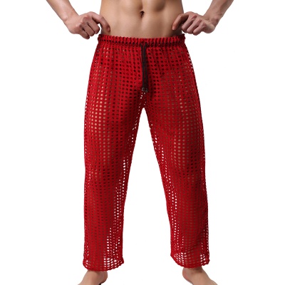 镂空长裤新款时尚男士性感网眼长裤 男式休闲情趣镂空长裤批发