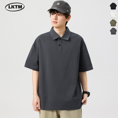 LKTM男装#夏季新款简约polo衫男宽松休闲凉感透气速干翻领短袖T恤