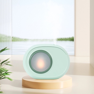 跨境新品小型便携充电双喷动态烛光火焰灯USB大雾量桌面加湿器