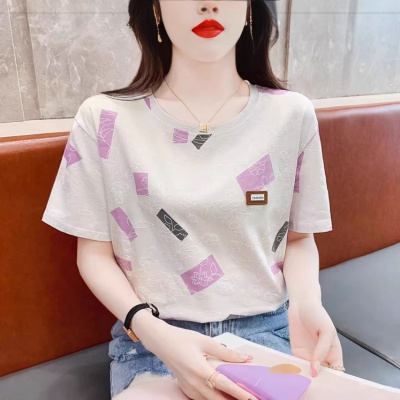 短袖t恤女白色半袖体恤夏装2025年新款韩版宽松女士夏季上衣