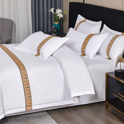 120克加密织带款酒店床上用品被套床单1.5m1.8米四件套批发代发