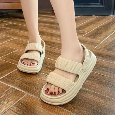 凉鞋女夏季外穿拖鞋男加厚底软底防滑EVA时尚两用凉鞋凉沙滩鞋