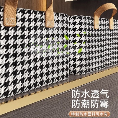 衣服收纳盒家用卧室抽屉可折叠布艺收纳箱千鸟格收纳盒衣物放衣柜