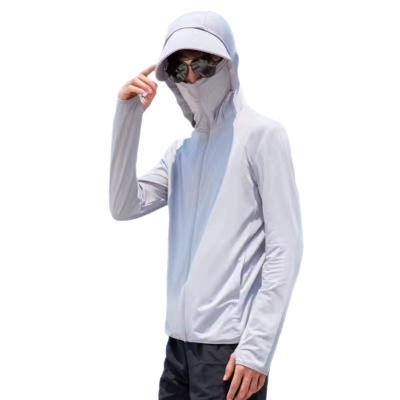 夏季新款防晒衣男防紫外线超轻薄钓鱼防晒服套装户外骑行冰丝外套