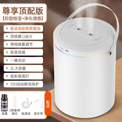 厂家直供跨境3L双喷大容量加湿器家用大雾量卧室桌面香薰机批发