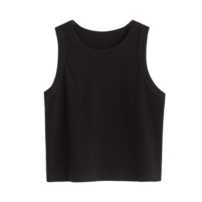 2025春夏新款个性辣妹黑色背心女外穿内搭运动风短款吊带上衣打底