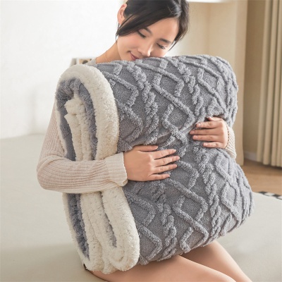 塔芙绒休闲午睡盖毯多功能披肩羊羔绒毯子活动礼品毛毯跨境外贸毯