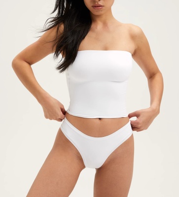 现货美式辣妹裸感亲肤一片式抹胸女纯欲性感打底裹胸运动健身度假