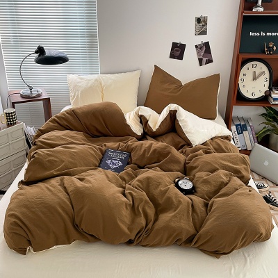 A类母婴级可裸睡纯水洗棉四件套学生单人宿舍三件套床单被套床笠