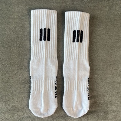 FOG立体三杠纯色棉袜中长筒袜子男女ins情侣运动潮袜篮球袜子男