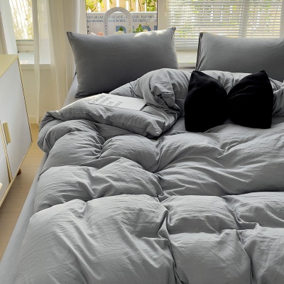 A类母婴级水洗纯棉四件套ins小清新床单被套床笠4件套宿舍三件套