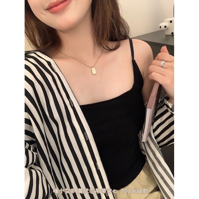 暖小艾702莫代尔吊带背心女带胸垫一体杯可机洗上衣修身显瘦内衣