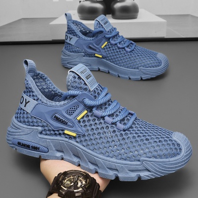 椰子男鞋夏季透气飞织网面鞋子男士户外运动鞋软底速干跑步休闲鞋