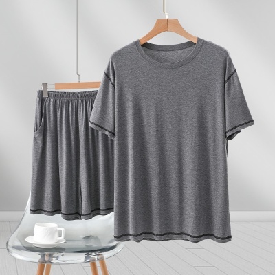 男士夏季短袖短裤套装莫代尔五分裤薄款宽松新款外穿潮流休闲