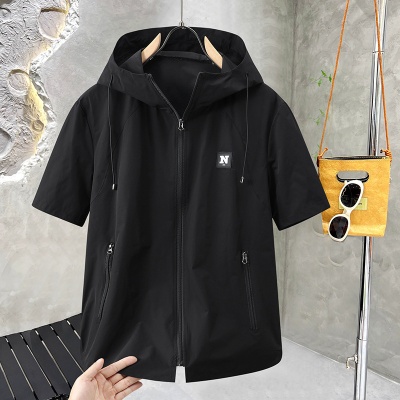 2025新款速干大码运动套装男士夏季胖子宽松连帽短袖t恤短裤男装