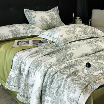 A类凉感空调被四件套夏季床品丝滑床单水洗天丝单品夏被床笠4