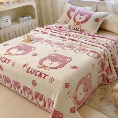 秋冬法兰绒毛毯盖毯毯子卡通沙发毯毛绒床单空调办公室午睡毯被子