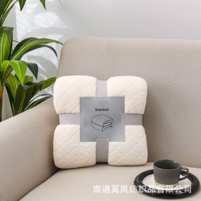 厂家供应跨境法兰绒毛毯法兰绒提花毯珊瑚绒毯子礼品办公室午休毯