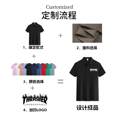 男款夏季冰丝polo衫短袖男式休闲男装高级感商务翻领无缝冰丝上衣