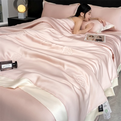轻奢冰丝夏凉被四件套夏季丝滑裸睡空调被床上用品被子床单三件套