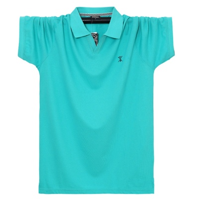 翻领短袖T恤 加肥大男装polo衫简约中青年爸爸2371大码胖子t恤7XL