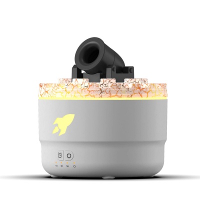 2024新款创意炮台七彩裂纹香薰机家用桌面小型超声波吐烟圈加湿器