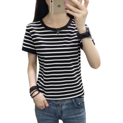 外贸2024夏季韩版新款短袖t恤女圆领宽松胖mm200斤大码女装体恤衫