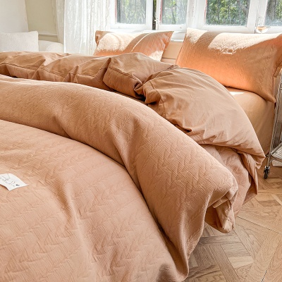 2025新款四件套床上用品床单水洗棉被套罩四季通用宿舍三件套