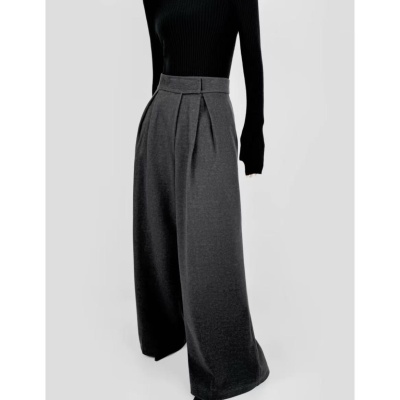 25213-46  主理人/ 魔术贴8825高腰压褶阔腿西装裤