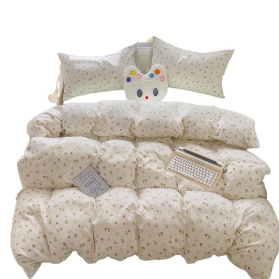 A类全棉四件套家用床上用品纯棉被套床单被罩学生宿舍三件套批发