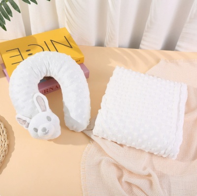 宝宝豆豆毯婴儿安抚毯子枕头套装儿童双层盖毯空调被新生儿盖毯