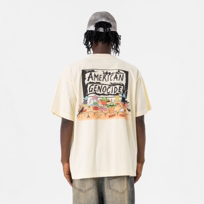 澜海男装2025春夏新品潮牌美式经典字母logo印花宽松休闲短袖T恤