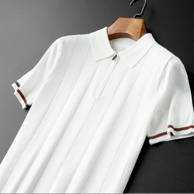 厂家直销翻领短袖polo衫男士潮牌夏季韩版潮流新款百搭针织半拉链