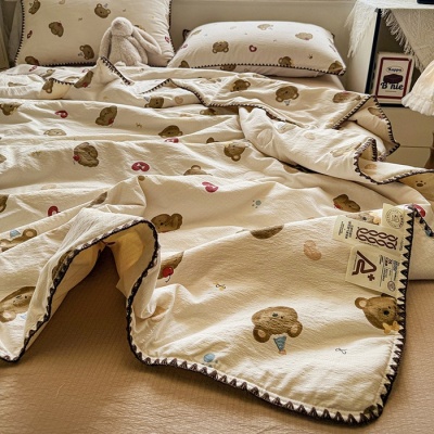 ins风A类夏季新款亲肤超柔针织棉夏被四件套床单夏凉被空调被床品