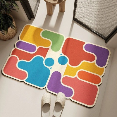 浴室吸水地垫软硅藻泥垫入户门防滑垫厨房卫生间速干垫橡胶垫卫浴