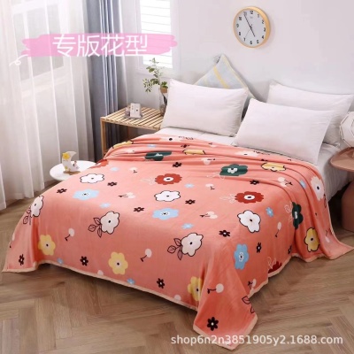 法兰绒毛毯新款午睡毯子珊瑚绒牛奶绒盖毯床单保暖加厚礼品盖毯子