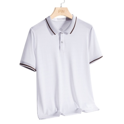 夏季中老年冰氧t恤男士宽松透气透气中年爸爸夏装短袖POLO衫半袖