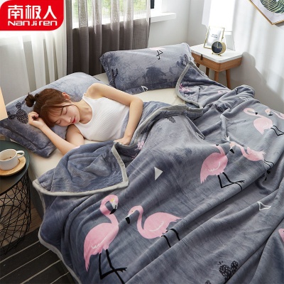 珊瑚绒毯子法兰绒毛毯盖毯双人单人床单单件空调毛巾小被子