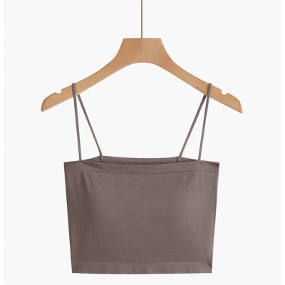 性感内搭外穿自带胸垫背心方领美背女士内衣性感小吊带背心裹胸女