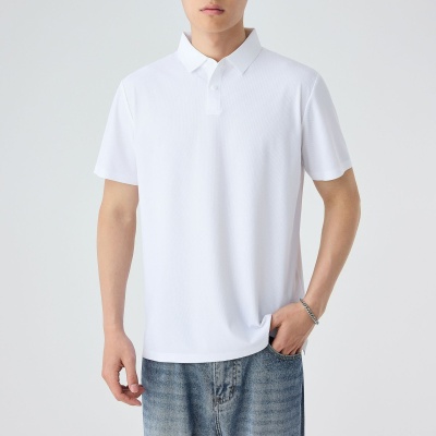 墨麦客男装丝光珠地凉感短袖2025夏季新款纯色基础Polo衫男71873.