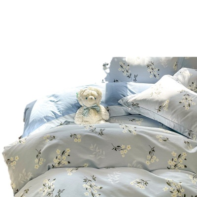 田园全棉ins床上四件套纯棉被套床单床笠 清新碎花床上用品三件套
