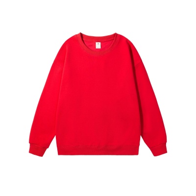 跨境 欧美重磅宽松纯色男式圆领混棉双面卫衣女韩版休闲长袖情侣