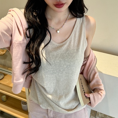 雪花棉春夏季bm慵懒风宽松打底内搭小吊带背心女外穿辣妹无袖上衣