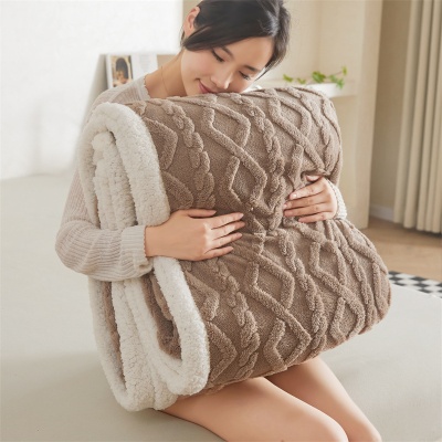塔芙绒休闲午睡盖毯多功能披肩羊羔绒毯子活动礼品毛毯跨境外贸毯