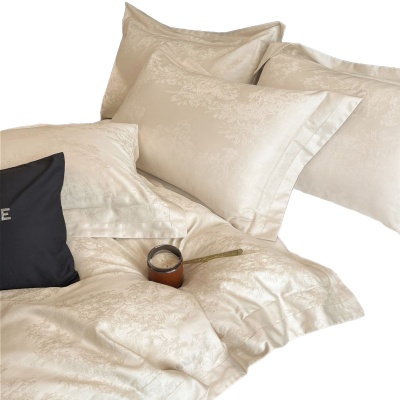 高端A类200支长绒棉四件套纯棉被套全棉床单款高级感提花床上用品